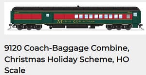 Coach-Baggage Combine, Christmas Holiday Scheme, HO Scale