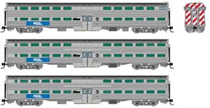 N Gallery Commuter Car: Metra - BN Logo: Set #1 (Cab: 790 Coaches: 761 776)