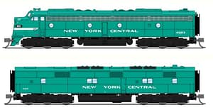 EMD E8A / E7B, NYC 4083 / 4108, Century Green, A-unit No-Sound / DCC-Ready, Unpowered B, N