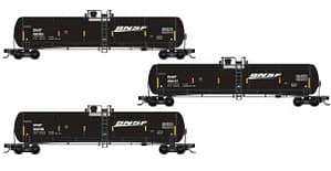 BURLINGTON NORTHERN SANTA FE 56FT GENERAL SERVICE TANK CAR 3 PACK