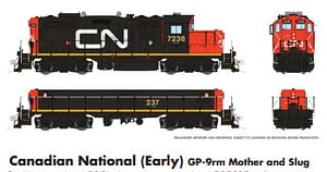 CN EARLY GP-9rm and SLUG #7230/215 dc/silent