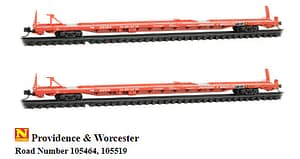 PROVIDENCE & WORCESTER 89FT FLAT CAR RD# 105464