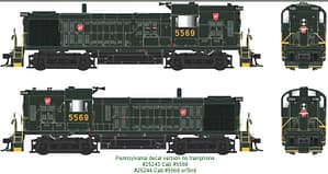 PENNSY RS-3 HAMMERHEAD DECAL VERSION NO TRAINPHONE # 5669 DCC READY
