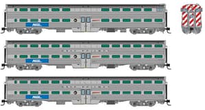 N Gallery Commuter Car: Metra - BNSF Swoosh: Set #2 (Cab: 811 Coaches: 751 778)