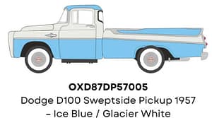 Dodge D100 Sweptside Pickup 1957 – Ice Blue / Glacier White