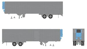 40' Fruehauf Fluted Side Volume Van w/Side Door & Clip-on - Silver/Unlettered