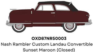 Nash Rambler Custom Landau Convertible – Sunset Maroon (Closed)