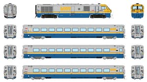 HO LRC Trainset (DC/DCC/Sound): VIA Rail: Set #1 (#6904 + 3458, 3313, 3345)