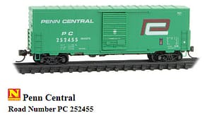 PENN CENTRAL 40FT BOXCAR RD# 252455