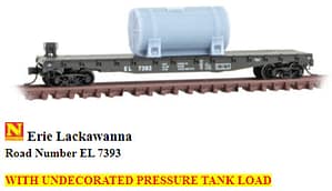 ERIE LACKAWANNA 50FT FLAT W/LOAD - 3 PCS LEFT