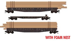 NP LOG GONDOLA WITH FLAT CARS AND LOG LOADS 3 PK - FOAM INSERT
