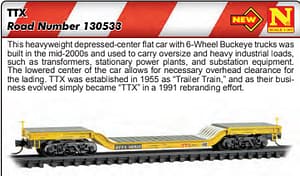 TTX HEAVYWEIGHT DEPRESSED CENTER FLAT CAR