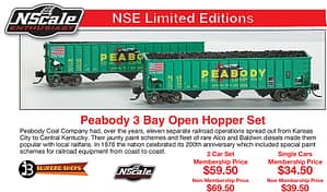SPECIAL RUN BLUFORD SHOPS PEABODY HOPPER 2 CAR SET