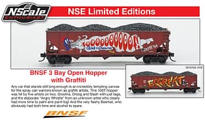 SPECIAL RUN MICRO-TRAINS BNSF GRAFFITI HOPPER