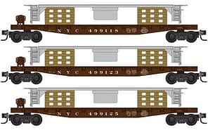 NYC FLATCAR 3 PACK WITH SW9 FRAMES - STANDBY RESERVATION - PREVIOUSLY RESERVED ORDERS WILL ALL BE FILLED