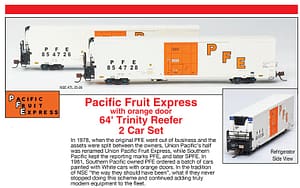 PFE ORANGE DOOR 64FT TRINITY REEFER 2 CAR SET
