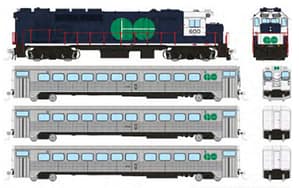 HO GO Transit Set (DC/DCC/Sound): Blue Set #1 (Loco: 600 Cab: C751 Coaches: 4704 4731)