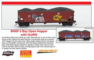 SPECIAL RUN MICRO-TRIANS BNSF GRAFFITI HOPPER