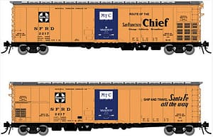 SANTA FE RR- 61 MECHANICAL REEFER 4 PACK - SAN FRANCISCO CHIEF SLOGAN