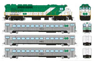 HO GO Transit Set (DC/DCC/Sound): Early Green Set #3 (Loco: 503 Cab: 102 Coaches: 1009 1045)