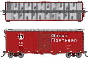 HO GN 40' Boxcar w/ Late IDNE: Great Northern - Vermilion: 6-Pack