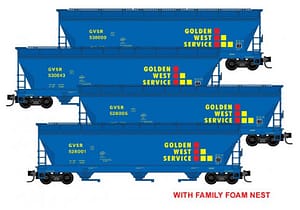 GOLDEN WEST SERVICE 3 BAY COVERED HOPPER 4 PACK - FOAM NEST