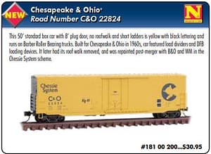 C&O 50FT BOXCAR - 1 PC LEFT