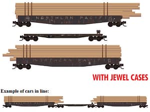 NP LOG GONDOLA WITH FLAT CARS AND LOG LOADS 3 PK - JEWEL CASES