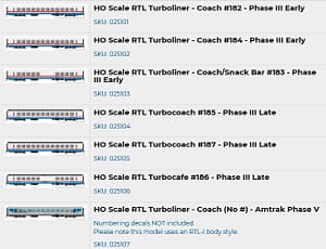 RTL AMTRAK COACH # 182 PH 3 EARLY