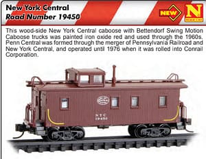 NEW YORK CENTRAL 34FT WOOD SHEATHED CABOOSE