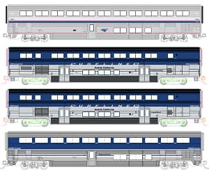 (N) Amtrak Pacific Surfliner 4 Car Add-on Set