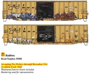 HO SCALE - RAILBOX WEATHERED/GRAFFITI BOXCAR