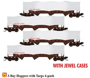 MOW 3 BAY HOPPER 4 PACK WITH TARPS - JEWEL CASES