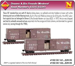 DRGW 50FT BOXCAR WITH LOAD RD# 63315