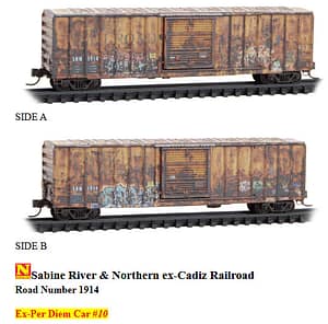SABINE RIVER & NORTHERN EX CADIZ RR - PER DIEM CAR #10