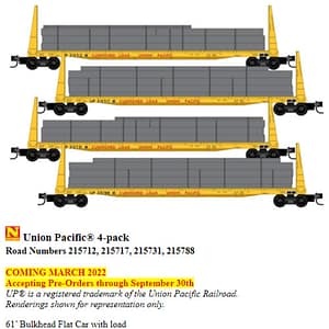 UNION PACIFIC BULKHEAD 4 PACK WITH LOADS
