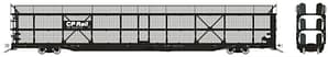 HO NSC 89' Tri-Level Autorack: CP Rail - Black Panel w/ mesh: 6-Pack
