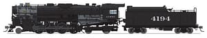 ATSF 2-8-4 Berkshire, T1a #4194, 4-axle Tender, Disk Main Driver, No-Sound/DCC-Ready, HO