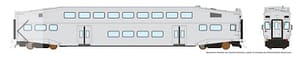 HO BiLevel Commuter Car: Undecorated Series IV (4 large window, welded) Cab car