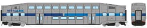 HO BiLevel Commuter Car: Metrolink - Ribbon: Coach #609 (Former Cab)