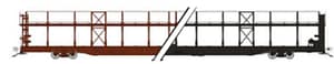 HO NSC 89' Bi-Level Autorack: Painted/Unlettered Black: Single Car