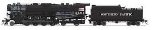 7900 SOUTHERN PACIFIC 2-8-4 BERKSHIRE, T1A #3501, 4-AXLE TENDER, PARAGON4 SOUND/DC/DCC, SMOKE, HO