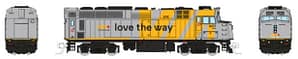 N Rebuilt F40PH-2D (DC/Silent): VIA Rail - Love The Way Wrap: #6416
