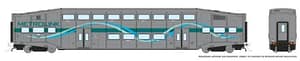 HO BiLevel Commuter Car: Metrolink- Ribbon Coach: Unnumbered