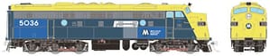 HO EMD FL9 (DC/DCC/Sound): Metro North - Blue & Yellow Patch: #5036