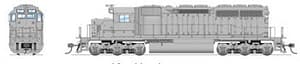 SD40 no snd unpainted w/ C&O detail