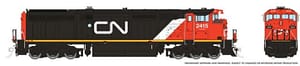 HO Dash8-40CM (DC/Silent): CN - Large Noodle Scheme: #2434