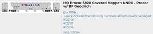 PROCOR 5820 COVERED HOPPER - BF GOODRICH 3 PACK