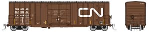 HO Trenton Works 5277cuft boxcar: CN - Faded w/conspicuity stripes: 6-Pack