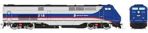 HO GE P32AC-DM (DC/Silent): Metro North - Blue/Red/Silver: #219